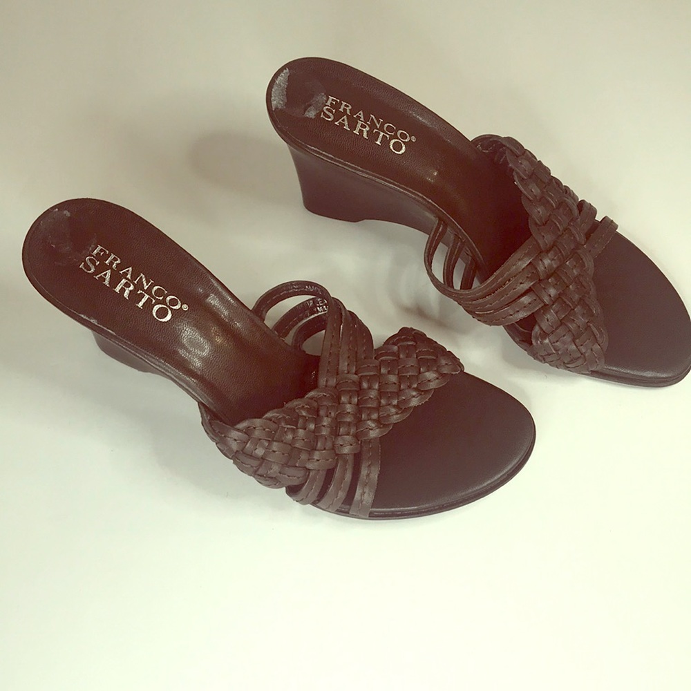 Franco Sarto Leather Braided Sandals